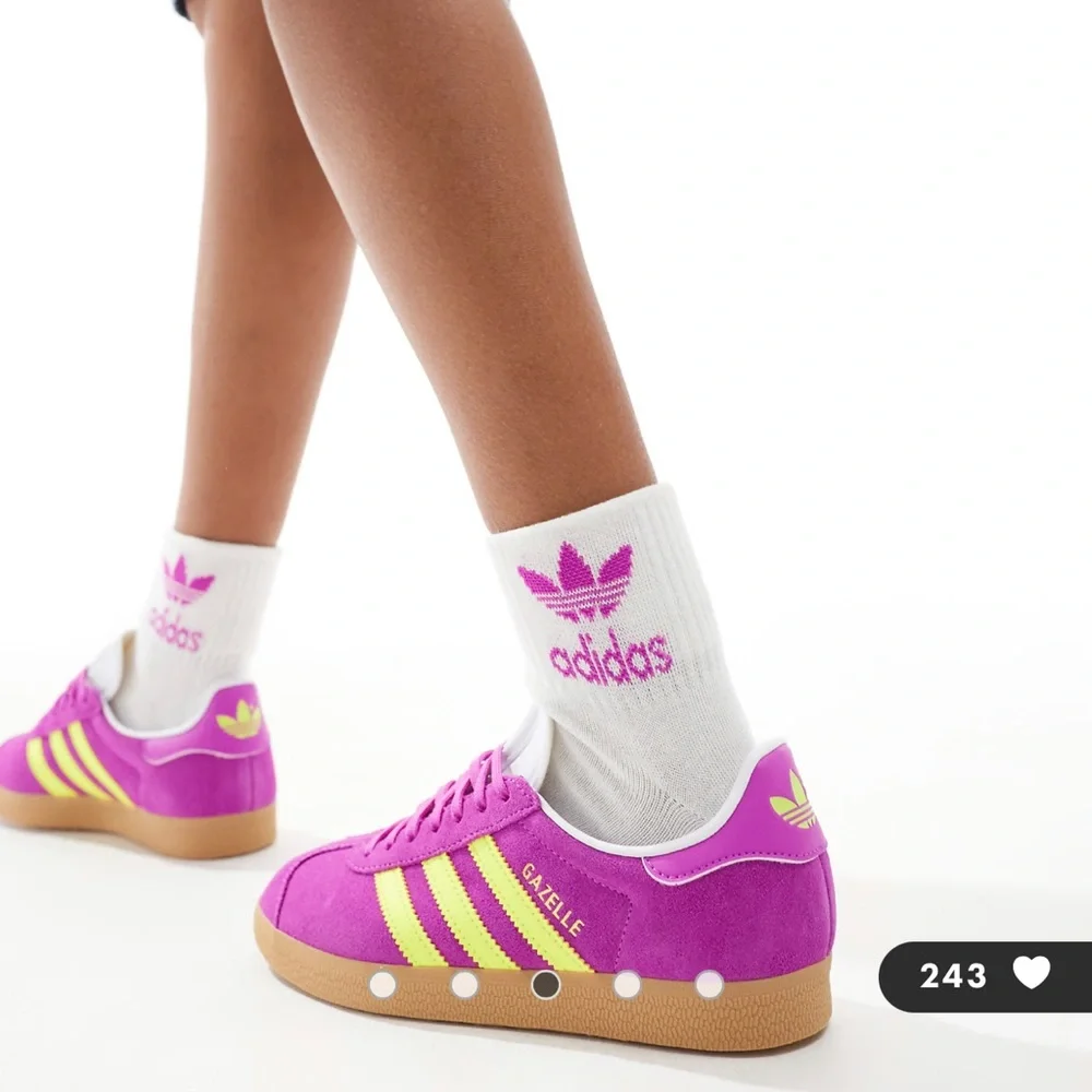 NWT adidas Originals Gazelle sneakers in pink and yellow with gum sole Women’s